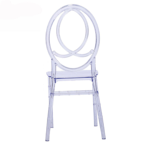 Transparent Banquet Furniture Chair with High Quality Classic Crystal Crown Clear Resin Dining Wedding Chair (ZG50-002)