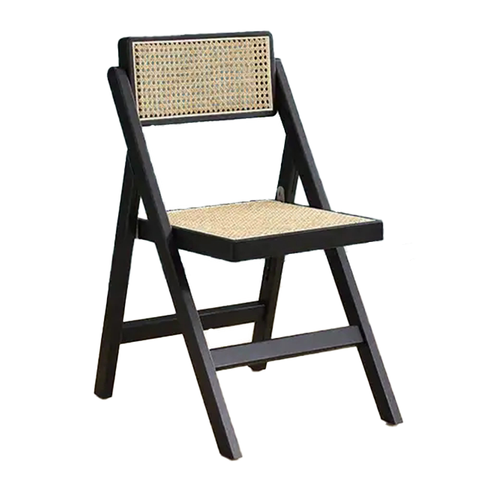 Vintage Single Person Solid Wood Rattan Folding Chair Restaurant Dining Chairs ZG16-069