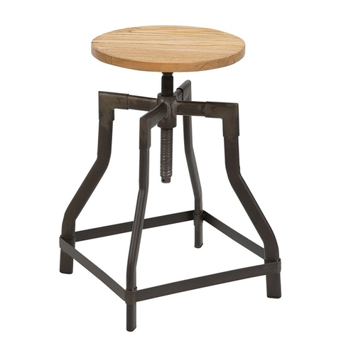 New Commercial Modern Style Wooden Adjustable Bar Stools Metal Tolix Industrial Bistro Dining Chair (ZG21-061)