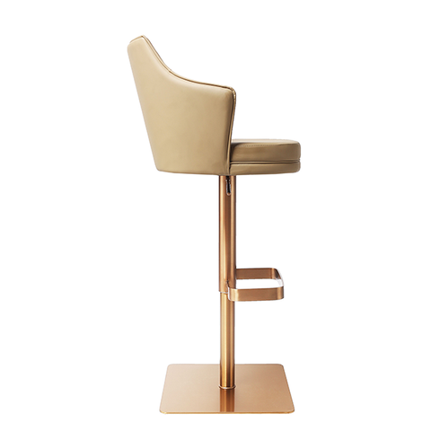 Rose Gold Base Adjustable Stainless Steel Bar Stool Counter Height Modern Kitchen Chair (ZG18-050)