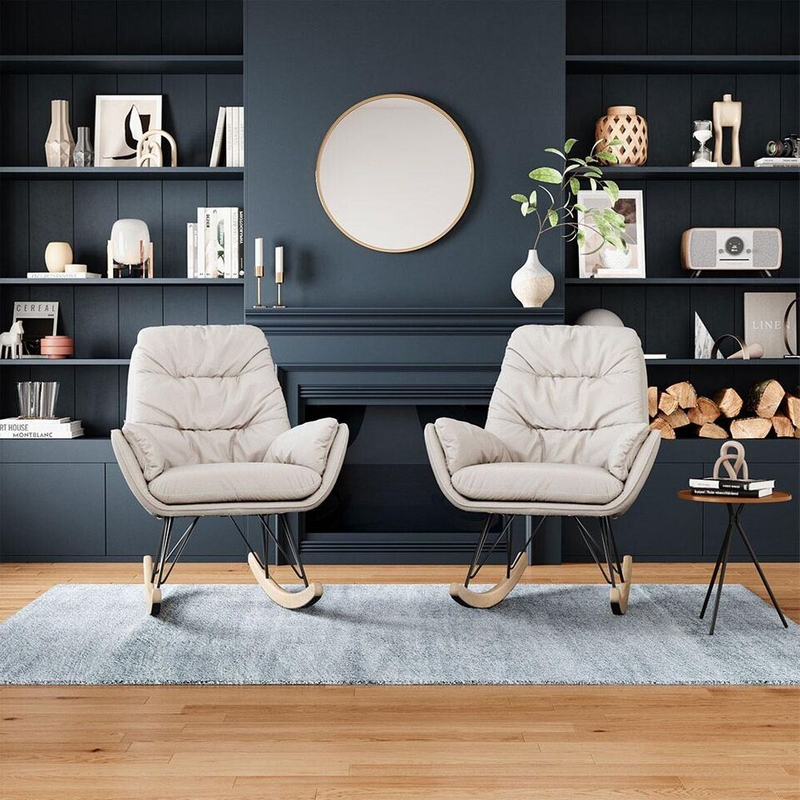 Nordic Hot Sale Living Room Soft Relax Chair High Back Seating Rocking Chair(ZG31-006)