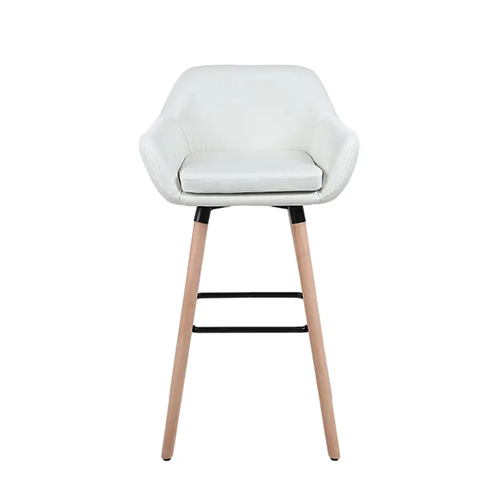 Hot Selling High Quality Modern Cafe Banquet Dining Chair Solid Wood PU Leather Bar Stool Bar Chair with Armrest (ZG25-019)