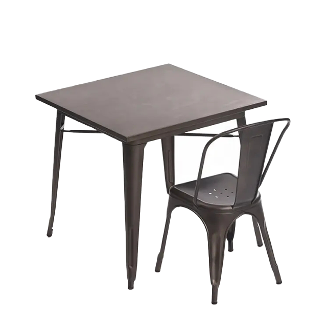 Hot Sale Metal Restaurant Hotel Cafe Modern Garden Furniture Dining Table (ZG23-021)