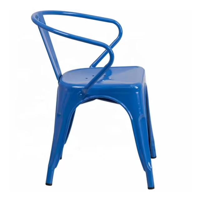 Wholesale stackable Popular Durable Cafe Chair Dininig Kitchen Furniture Metal Tolix Industrial Bistro Dining Chair (ZG23-018)