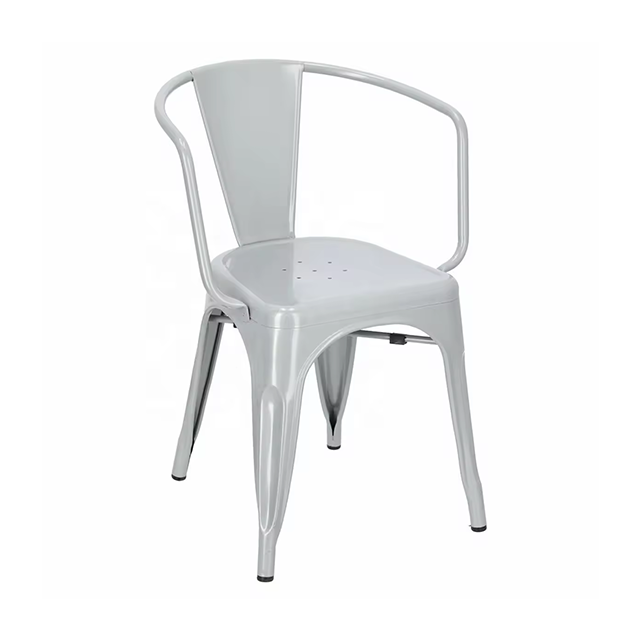 Popular Simple Design Durable Cafe Chair Metal Restaurant Hotel Cafe Modern Garden Furniture Dining Chair (ZG23-017)