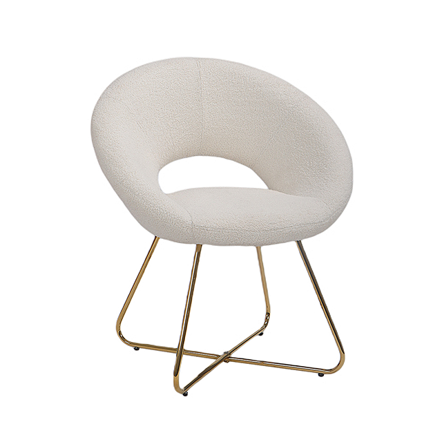 Luxury Velvet Upholstered Moon Arm Restaurant Cafe Bar Backrest Metal Leisure Chair(ZG23-036)