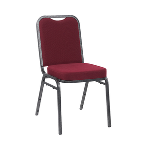 ZG Metal Red Upholstered Wedding Party Hall Hotel Restaurant Event Banquet Church Conference Dining Stackable Chair (ZG10-015)