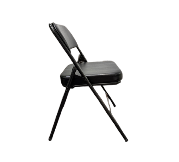 Comfortable Modern Accent Faux Leather Thick Foam Padded Black Folding Chair (ZG26-018)