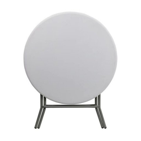 Outdoor Portable 32'' Plastic Folding Round Table Granite White Moisture Proof Finish