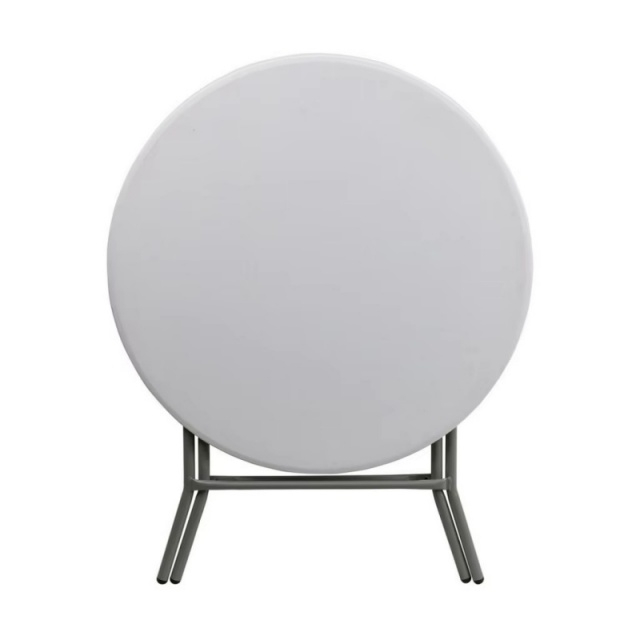 Outdoor Portable 32'' Plastic Folding Round Table Granite White Moisture Proof Finish