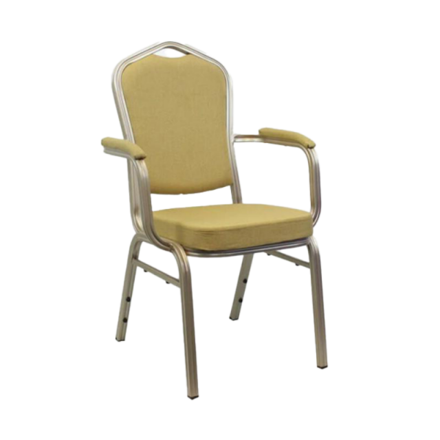 Hot Selling Modern Stackable Banquet Wedding Event Chair Metal Steel Dining Banquet Chair With Armrest (ZG10-009)