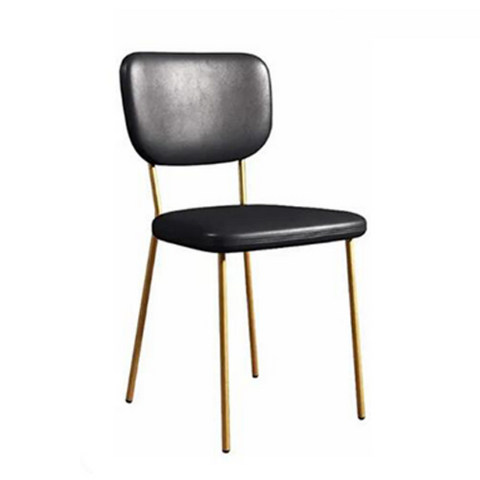 Metal Legs velvet cushioned PU leather Comfortable square back Leisure Dining Chair (ZG23-068)
