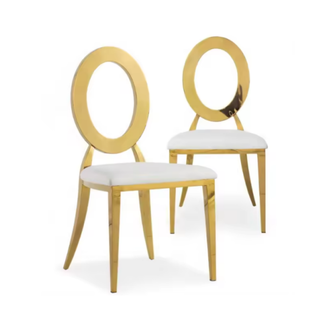 Wholesale Modern Design Steel Round Hollow Back Stackable Metal Banquet Wedding Dining Chair(ZG50-009)