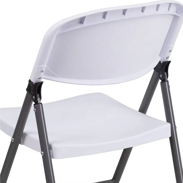 Leisure Outdoor Wedding Banquet Restaurant Hotel Garden Furniture White Plastic Folding Chair(ZG26-016)