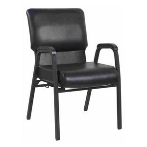 Stackable 20.5'' Wide Black Vinyl Church Chair with Armrest for Auditorium Worship(ZG13-009)