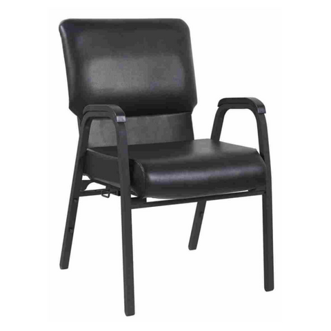Stackable 20.5'' Wide Black Vinyl Church Chair with Armrest for Auditorium Worship(ZG13-009)