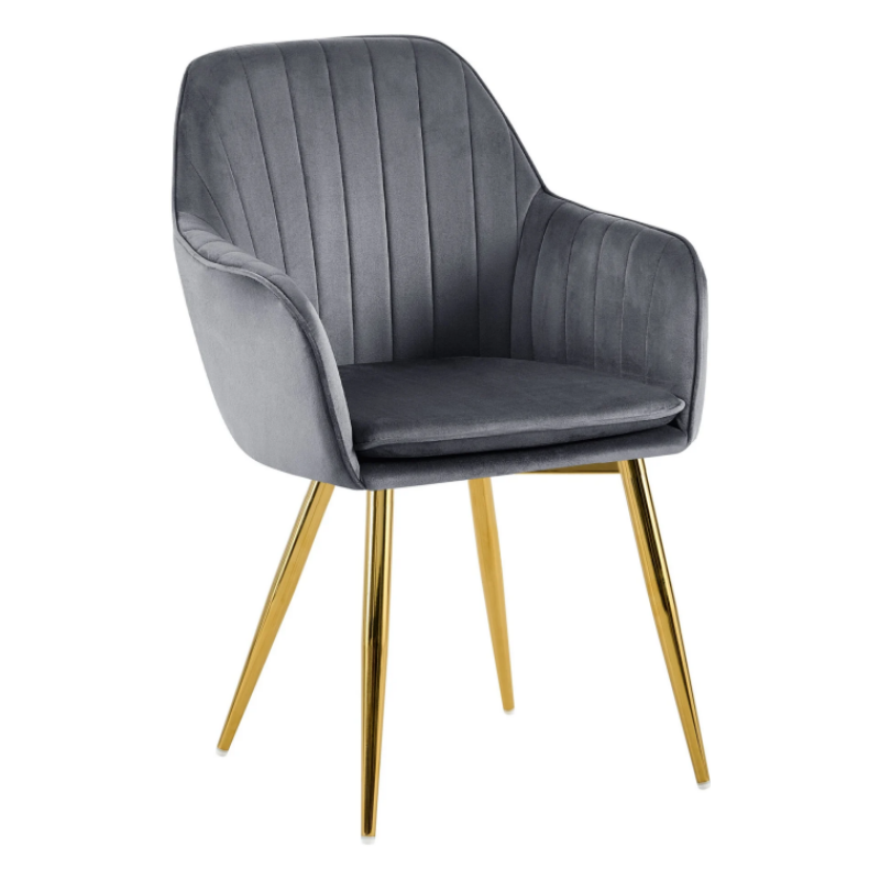 Nordic Modern Hotel Cafe Restaurant Dinning Chairs Fabric Velvet Kitchen Dining Room Chairs With Arms(ZG23-033)