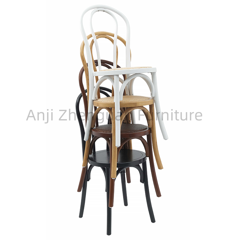 Stackable Wedding Dining Chairs Fruitwood Bentwood Chair for Hotel Banquet Rental(ZG16-001)