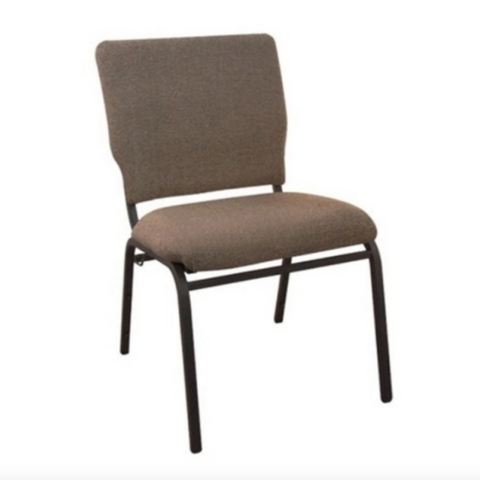 18 Inch Espresso Fabric Wide Silver Vein Steel Frame Stackable Church Worship Auditorium Chair with Full Back (ZG13-006)