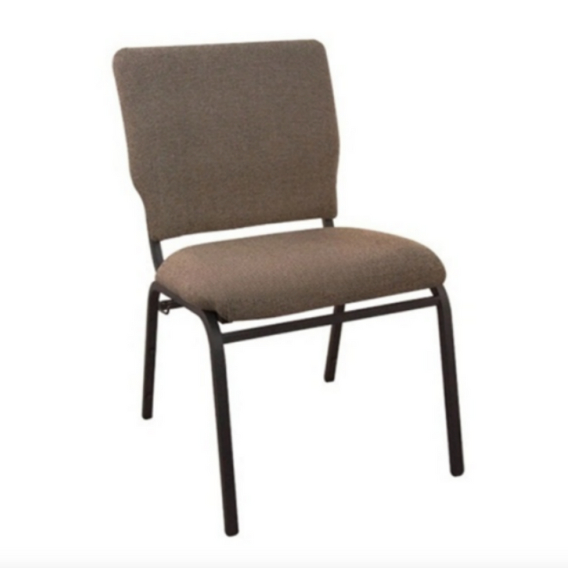 18 Inch Espresso Fabric Wide Silver Vein Steel Frame Stackable Church Worship Auditorium Chair with Full Back (ZG13-006)