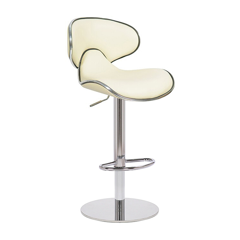 Beige PU Ergonomic Backrest Footstool Bar Chair 360 Rotary Counter Stool ZG18-017