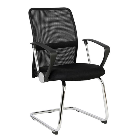 Black Netted Fixed Height Swivel Task Chairs Office Visitor Chair ZG27-002C