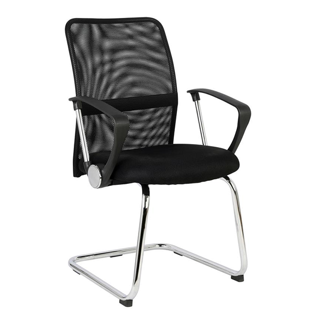 Black Netted Fixed Height Swivel Task Chairs Office Visitor Chair ZG27-002C