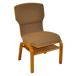 Wood Framed Upholstered Church Chair Stacking Chairs with Book Rack (ZG15-006)