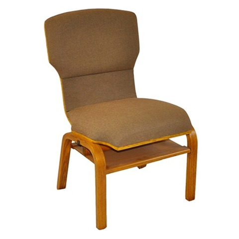 Wood Framed Upholstered Church Chair Stacking Chairs with Book Rack (ZG15-006)