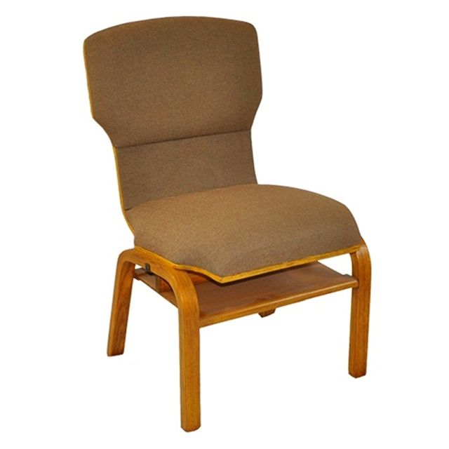 Wood Framed Upholstered Church Chair Stacking Chairs with Book Rack (ZG15-006)