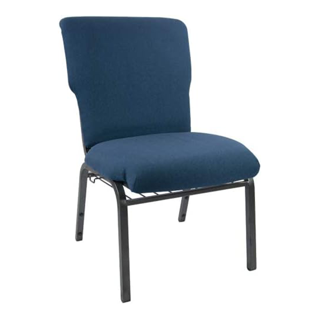 21′′ Wide Church Chair Comfy Stackable Chair in Gray Fabric and Black Frame (ZG13-005)