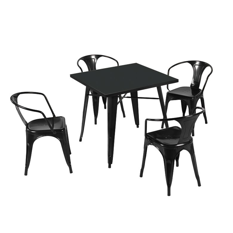 Hot Sale Metal Restaurant Hotel Cafe Modern Garden Furniture Dining Table (ZG23-021)