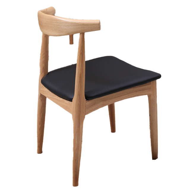 Hot Selling Antique Solid Wood Restaurant Chair Cow Horn Back Curve Seat Wood Dining Chair (ZG16-006)