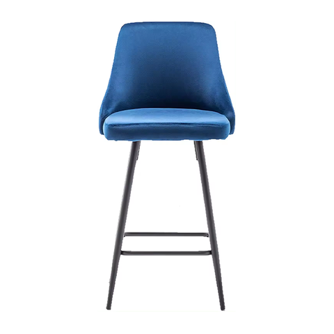 Home Furniture Modern Design Velvet Stools High Bar Counter Chair With Metal Legs(ZG21-015)