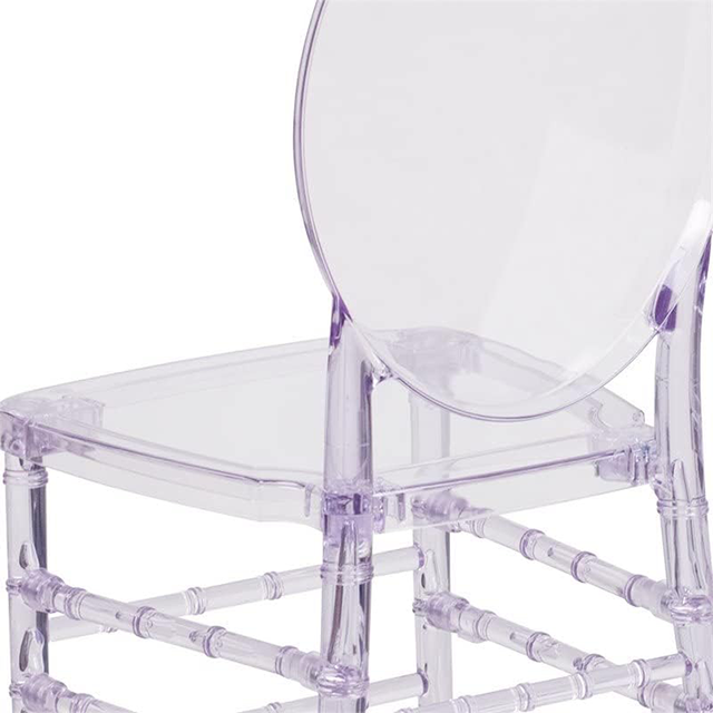 Transparent Crystal Round Back Banquet Dining Chair Clear Plastic Stacking Chairs