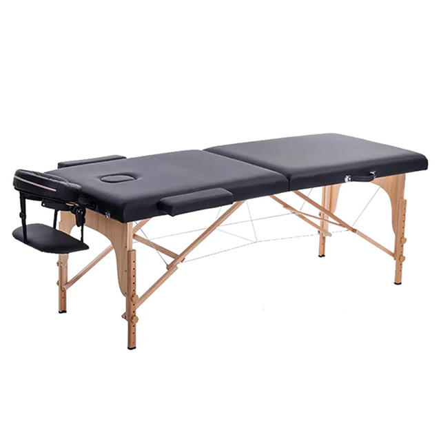 Brown PU Upholstered Portable Folding Massage Table Beauty Salon Bed (ZG28-001S)