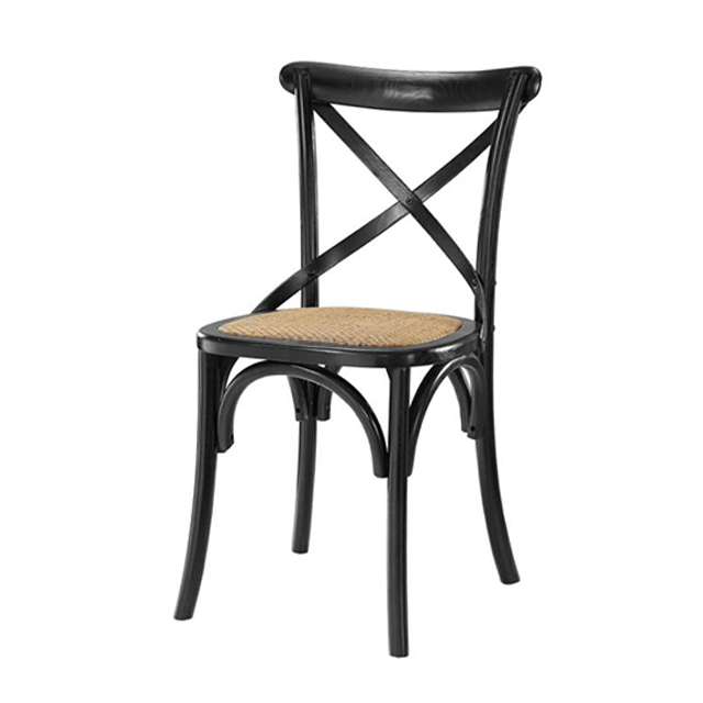 Plastic Hotel Dining Folding Chair X-back Armelss Chair with Rattan Seat (ZG50-011)