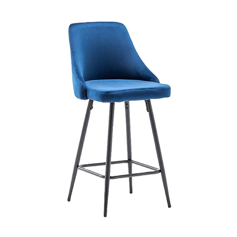 Home Furniture Modern Design Velvet Stools High Bar Counter Chair With Metal Legs(ZG21-015)