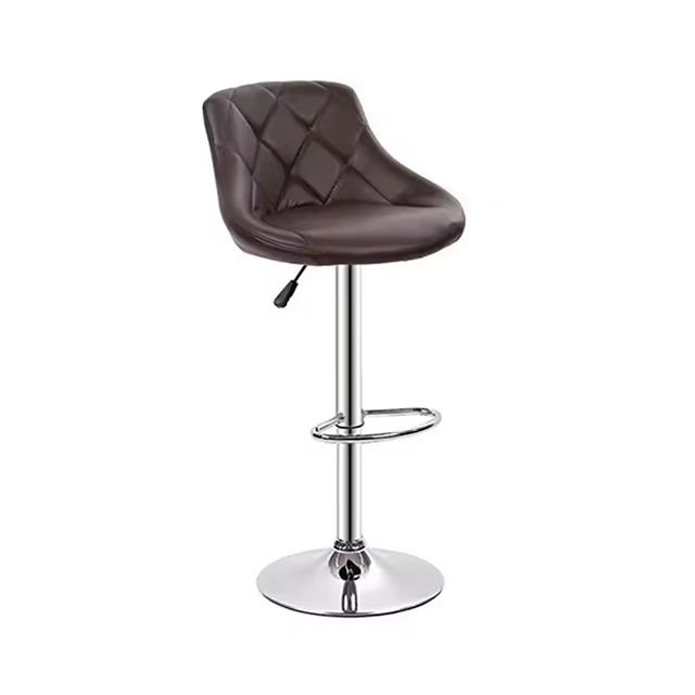 White Pu Leather Padded Adjustable Height Bar Stools 360 Rotation Kitchen Chair