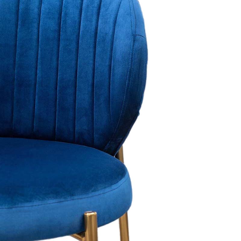 High Quality Metal Frame Kitchen Chairs Hot Metal Leg Navy Blue Velvet Padded Dining Chair ZG23-111