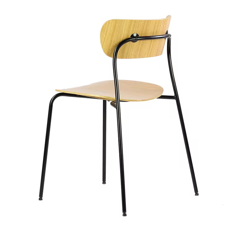 Nordic Dining Chair Home FuHigh Quality Indoor Use Metal Frame with Plywood Seat and Back Dining Chair (ZG23-107)