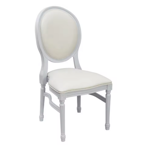 Anji ZG Manufacturer Premium Solid Wood Wedding Button Padded Back Stackable Louis Chair for Hotel Dining Restaurant Event Rental (ZG16-066C-V)