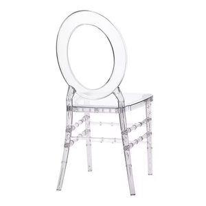 Moon Nordic Outdoor Household Wedding Event Plastic Crystal Acrylic PC Transparent Dining O Back Chair ZG50-018