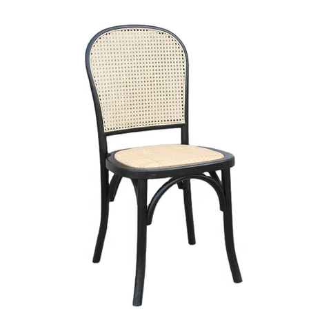 Anji Zhenguan Antique Solid Wood Dining Chair Stacking Square Cane Back Wood Chair for Wedding(ZG16-089)