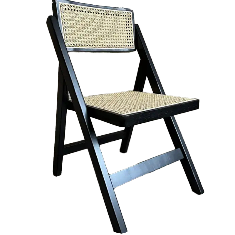 Comfortable Modern Accent Faux Leather Thick Foam Padded Black Folding Chair (ZG26-022)