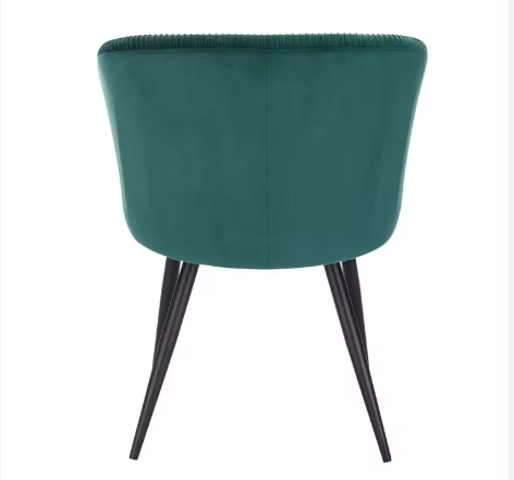 Nordic Style Modern Comfortable Seat Green Velvet Upholstered Dining Chairs With Black Legs ZG20-059