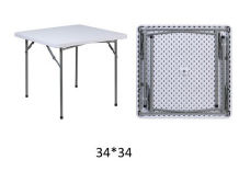 Party Plastic Easy Carry Regular Fold in Half Table Square Folding Table 86*86cm Table