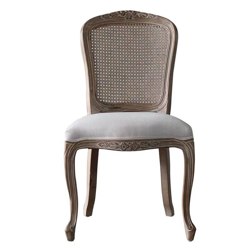 ZG Furniture Rustic French Style Dining Louis Chair Reticulum Rattan Back Vintage Wooden Frame Chair for Rental Wedding Event (ZG16-086)