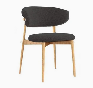 Nordic Modern Minimalist Wood Dining Chairs with Backrest Designer Fabric for Home Living Room Hotel Use(ZG16-100)