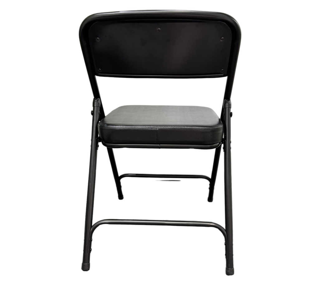 Comfortable Modern Accent Faux Leather Thick Foam Padded Black Folding Chair (ZG26-018)